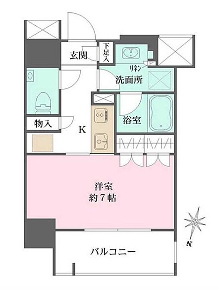 ザ・パークハウスアーバンス白金 ｜東京都港区白金1丁目(賃貸マンション1K・2階・27.45㎡)の写真 その2