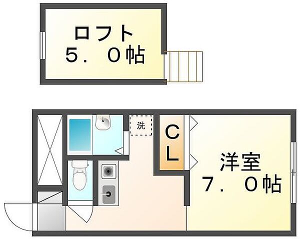 香川県高松市香西南町(賃貸アパート1K・2階・23.18㎡)の写真 その4