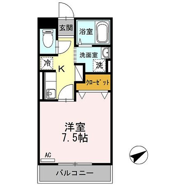 香川県高松市上福岡町(賃貸アパート1K・1階・26.71㎡)の写真 その4