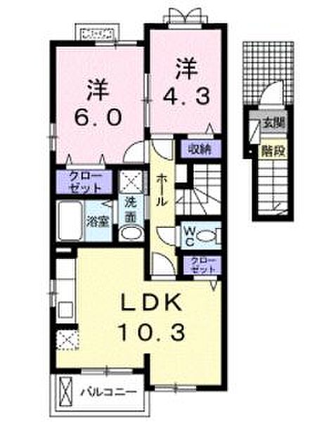 香川県丸亀市富士見町２丁目(賃貸アパート2LDK・2階・52.83㎡)の写真 その2