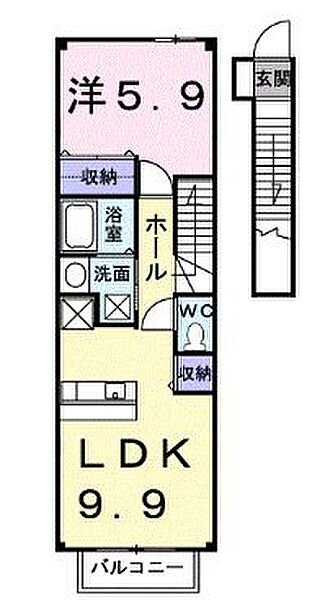 香川県高松市鹿角町(賃貸アパート1LDK・2階・41.98㎡)の写真 その4
