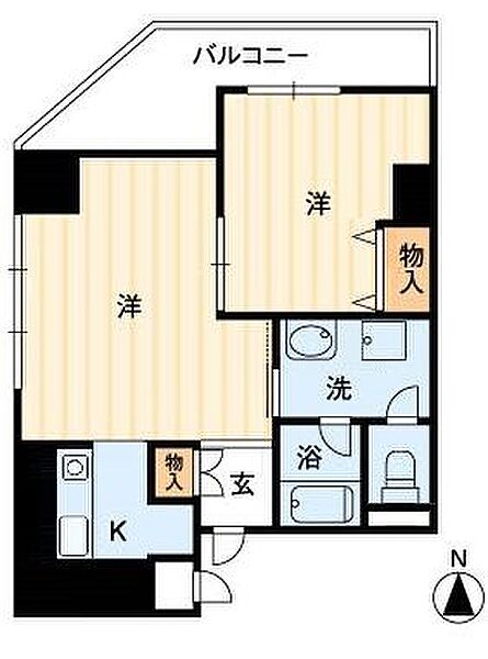 香川県高松市西の丸町(賃貸マンション2K・3階・32.84㎡)の写真 その4
