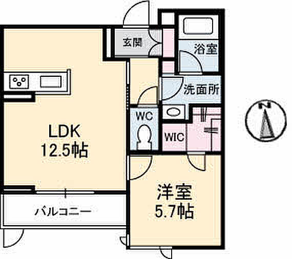 香川県高松市多肥下町(賃貸マンション1LDK・1階・47.81㎡)の写真 その4