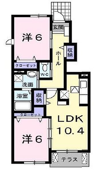 香川県高松市川部町(賃貸アパート2LDK・2階・55.42㎡)の写真 その4