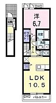 香川県丸亀市御供所町１丁目（賃貸アパート1LDK・2階・42.24㎡） その1