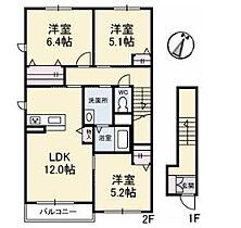 香川県丸亀市川西町北（賃貸アパート3LDK・2階・73.19㎡） その2