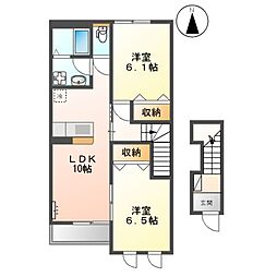 クルール 2LDKの間取図画像