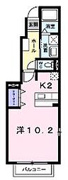フレンドリーKUBO　B 1階1Kの間取り