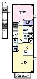 ミューズ松本7 1LDKの間取図画像
