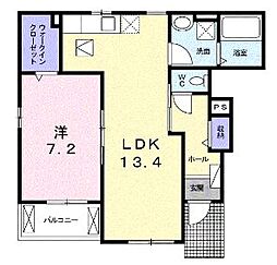 パイン・フィールズ 1LDKの間取図画像