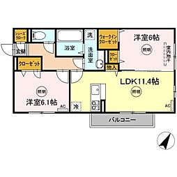 BelleserenoA 2LDKの間取図画像