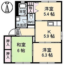 ドリームハイツKEN2 3Kの間取図画像