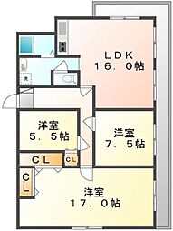 ハイマート屋島 3LDKの間取図画像
