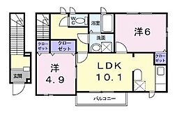 ジェルメテールC 2LDKの間取図画像