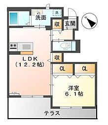 BLUECOSMO 1LDKの間取図画像