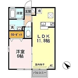 コンフォートイースト 1LDKの間取図画像