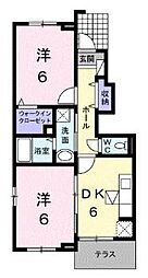 プリムローズ・ノユル2 2DKの間取図画像