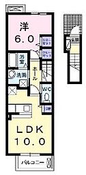 エアリーガーデン2 1LDKの間取図画像