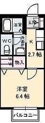サンフラワーハイツ 1Kの間取図画像