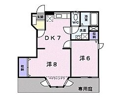 メゾニティ川西A 2DKの間取図画像