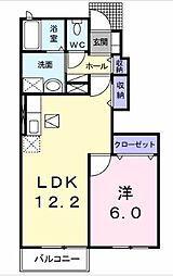 アースC 1LDKの間取図画像
