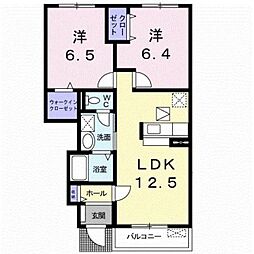 レクサスA棟 2LDKの間取図画像