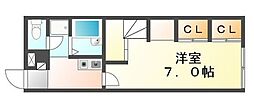 レオパレスHiro-2 1Kの間取図画像