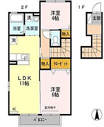 サントカンパーニュ 2LDKの間取図画像