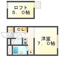 レオパレスエスペランサ光 1Kの間取図画像