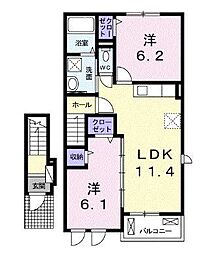 メゾンド・ソレイユ3 2LDKの間取図画像