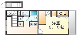 レオパレスグレイス木太 1Kの間取図画像