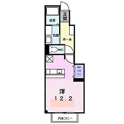 オリンピック ワンルームの間取図画像