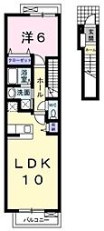 リバティハウスA 1LDKの間取図画像
