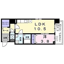 アルテミスコート 1LDKの間取図画像