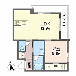 ディアマント番町 1LDKの間取図画像
