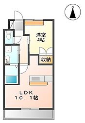 ヴェルジェ 1LDKの間取図画像