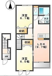 Green窓香 2DKの間取図画像