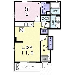 ルミエール3 1LDKの間取図画像