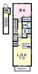 サンスクエア新地A 1LDKの間取図画像