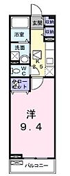 メゾンドフルール 1Kの間取図画像
