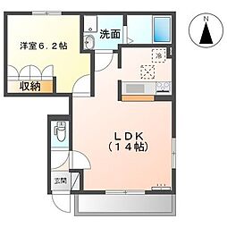 フォルティアC 1LDKの間取図画像