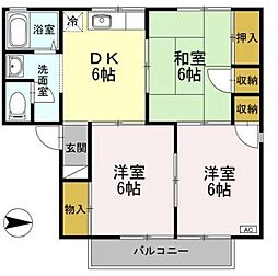 セジュールKEIA 3DKの間取図画像