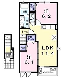 ラティナクレール 2LDKの間取図画像