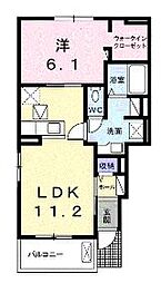 オアシス今津A 1LDKの間取図画像