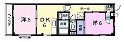 瀬戸舘 2DKの間取図画像