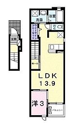 ジャダハウス丸亀C 1LDKの間取図画像