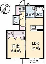 プリマ・メゾン4番館 1LDKの間取図画像