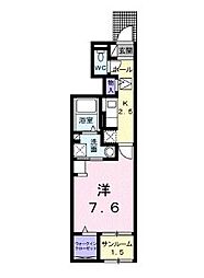シエロ・ガーデン善通寺E 1Kの間取図画像