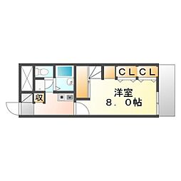 レオパレス松原B 1Kの間取図画像