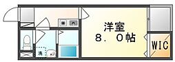 レオネクストアルファ 1Kの間取図画像